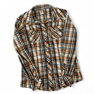 Y2K True Religion Plaid Button Up Longsleeve Shirt - Size L